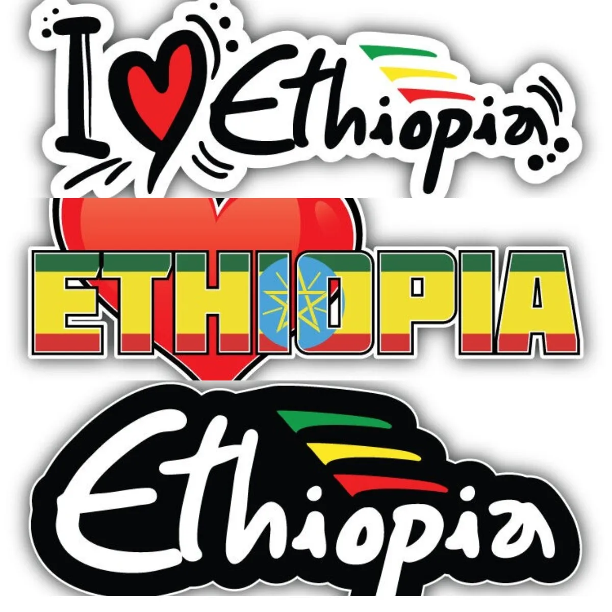 Laptop Accessories Banner - I Love Ethiopian Flag Banner Car