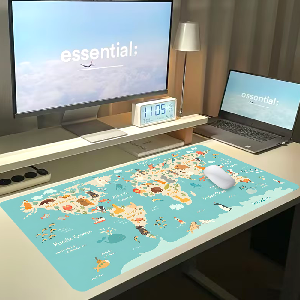 Laptop Accessories Design - World Map Gaming Mouse Pad Anime