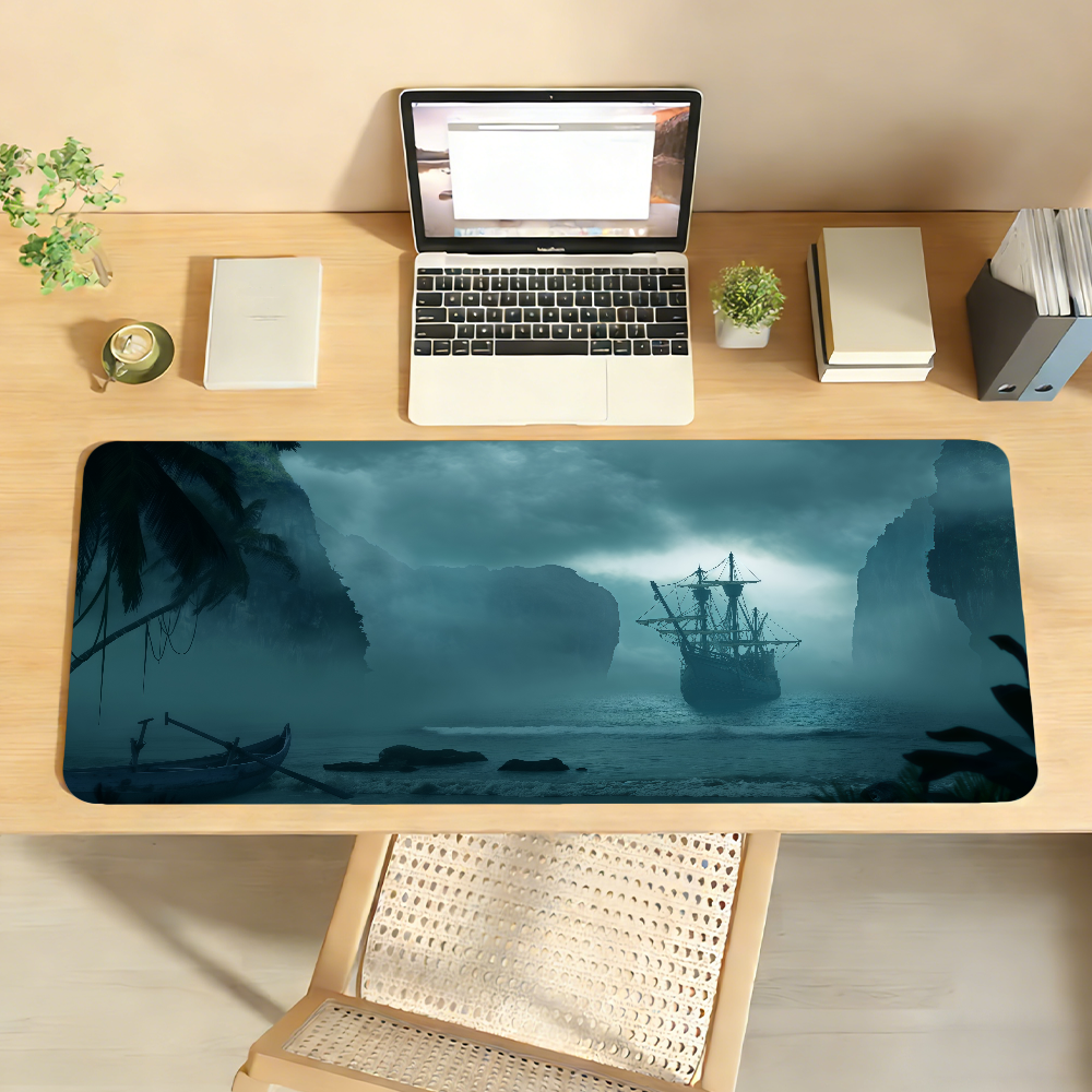 Laptop Accessories Design - Pirate Ship Pattern Design Anime MousePad