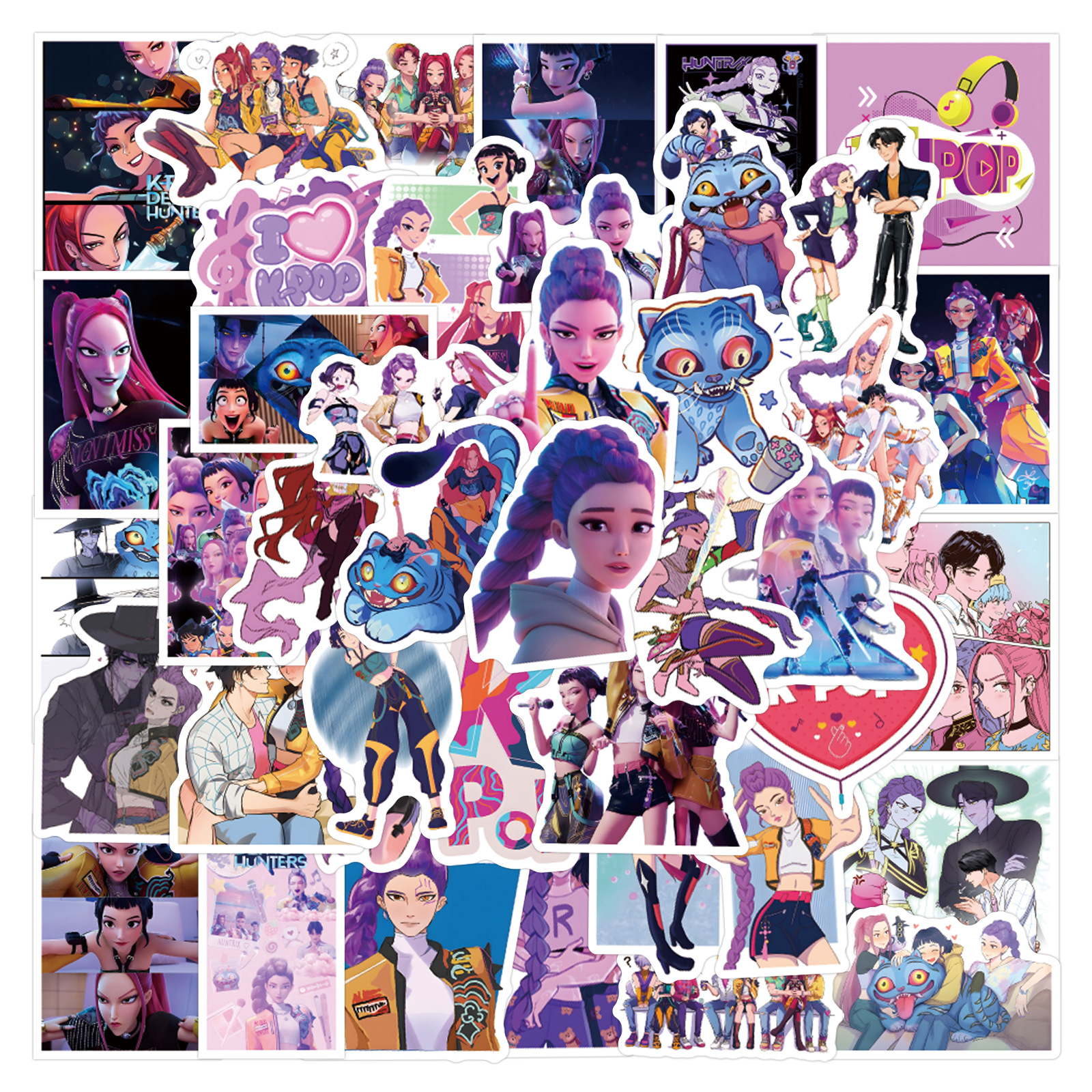 Laptop Accessories Stickers - 55/110pcs K-Pop Anime cartoon Stickers Animation