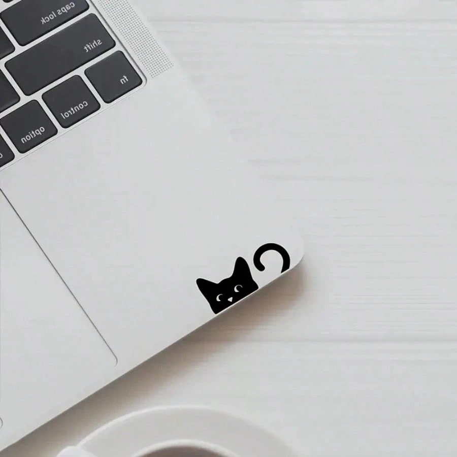 Cute Black Cat Peeker Vinyl De - Laptop Accessories Design recension och pris