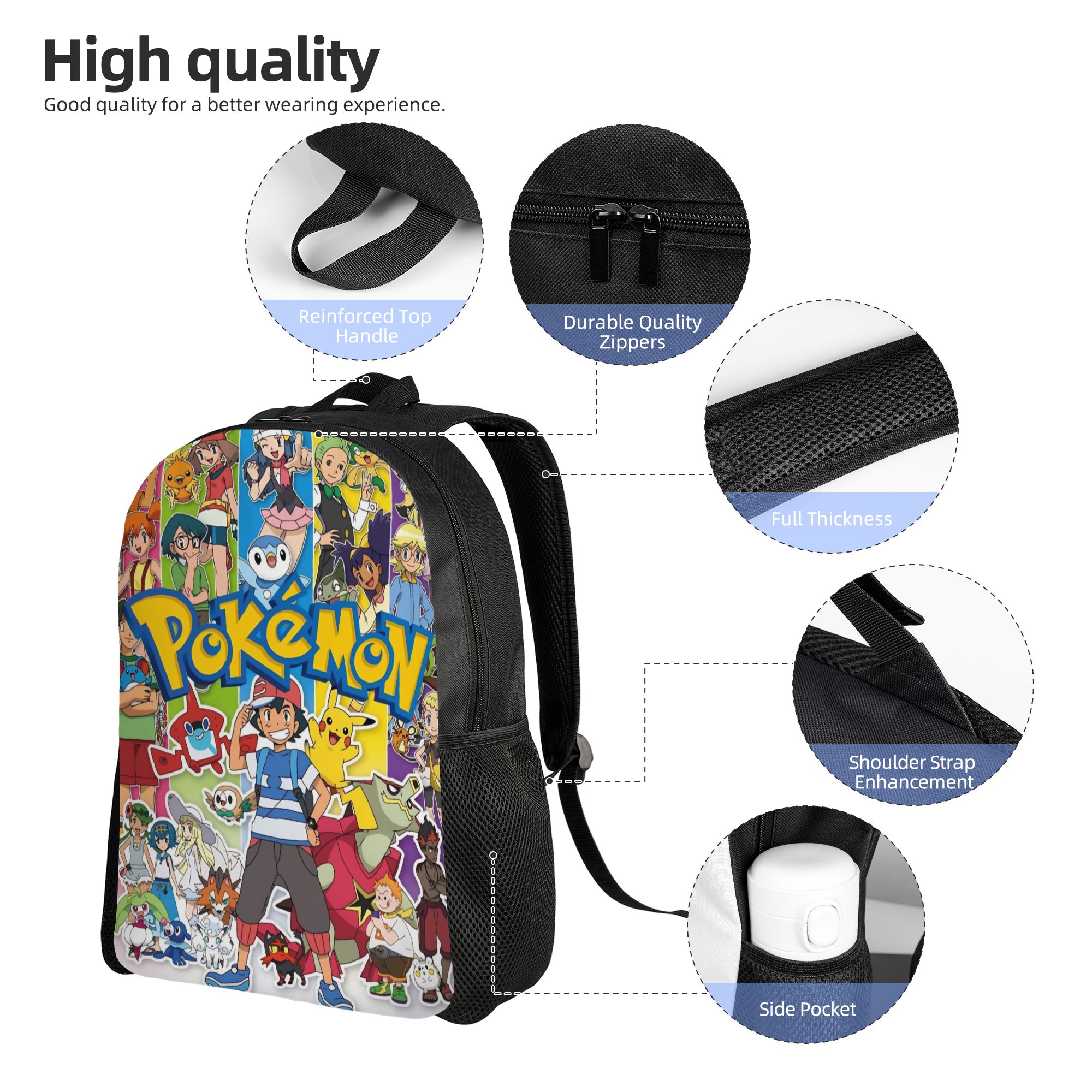 Pokemon Cartoon Backpack for M - Laptop Accessories Bag For Men recension och pris