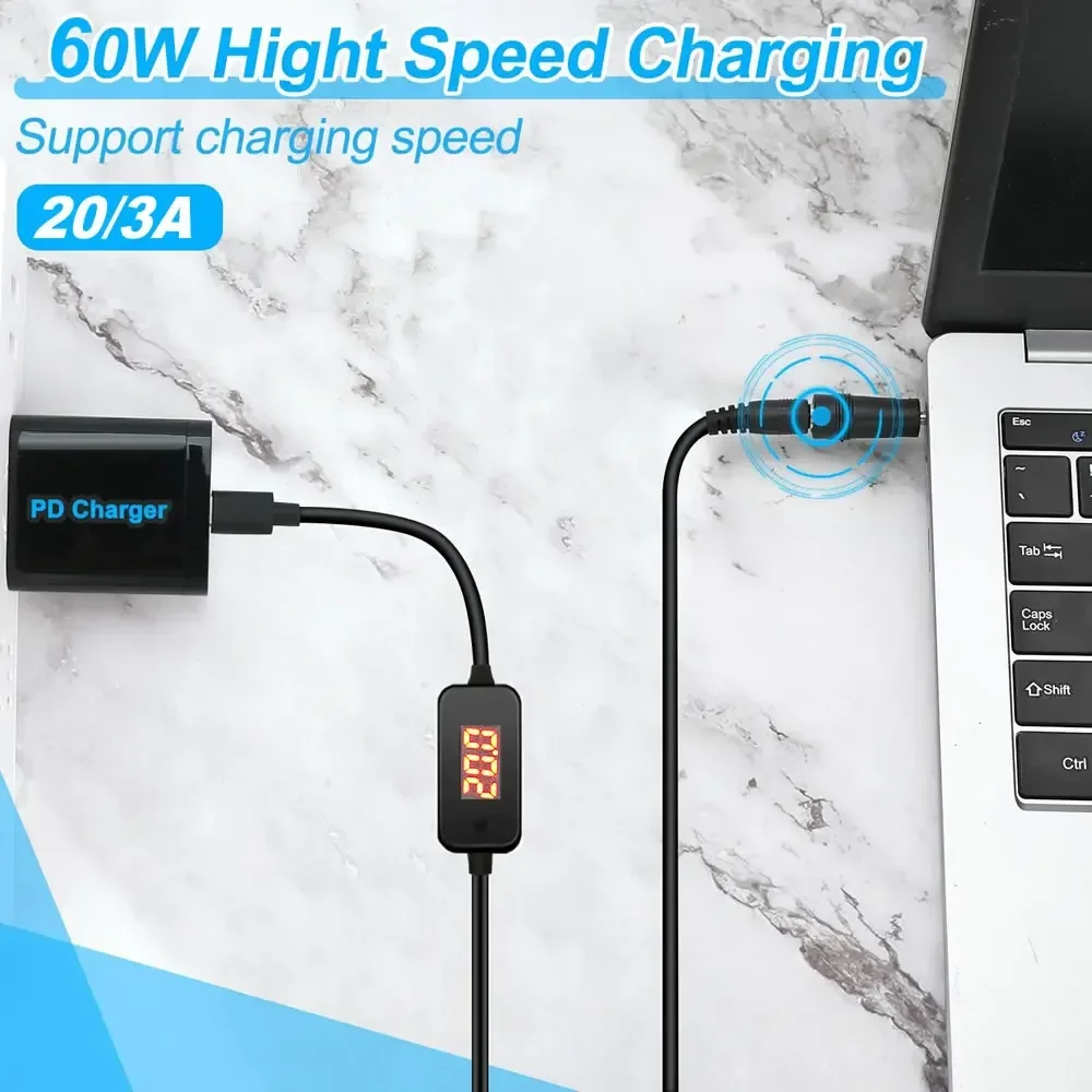 Type C to DC5.5x2.1mm Power Ad - Laptop Lock Cable recension och pris