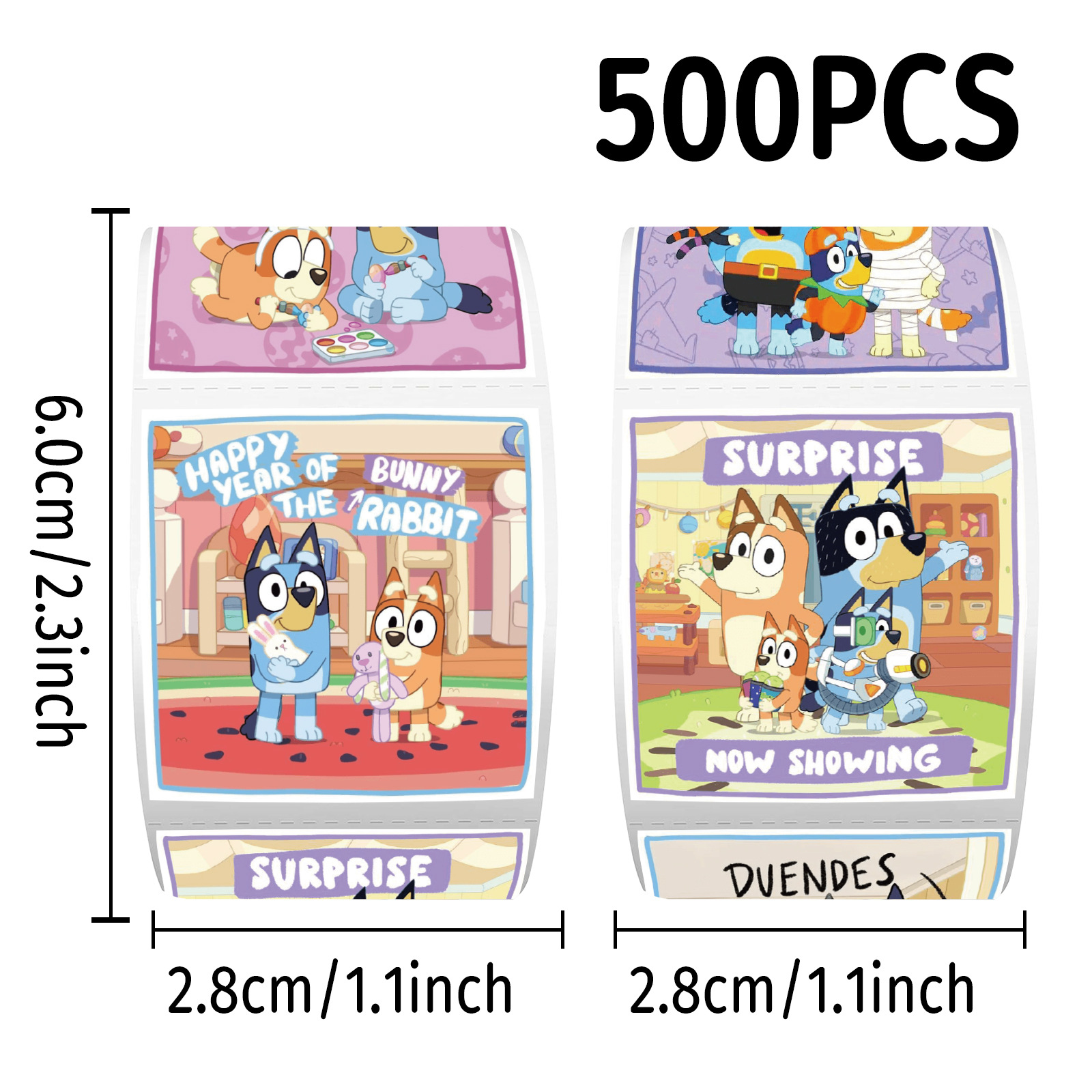Wholesale 500Pcs/Roll Bluey St - Laptop Accessories Stickers recension och pris