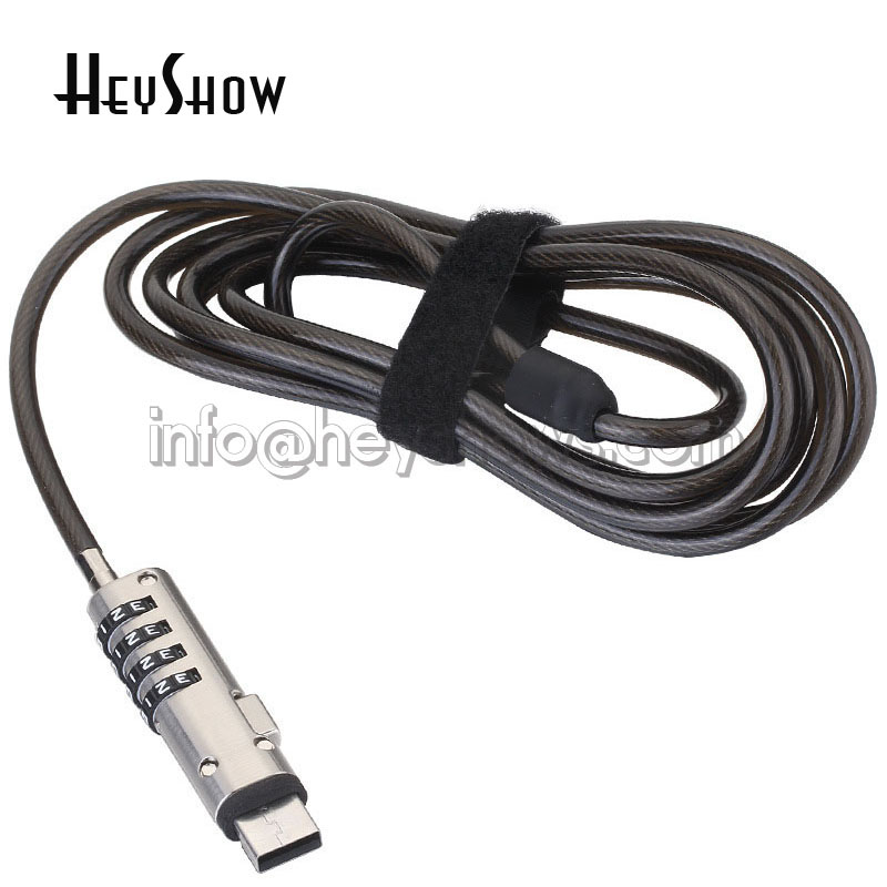 4-Digit Password Protected USB - Laptop Lock Cable recension och pris