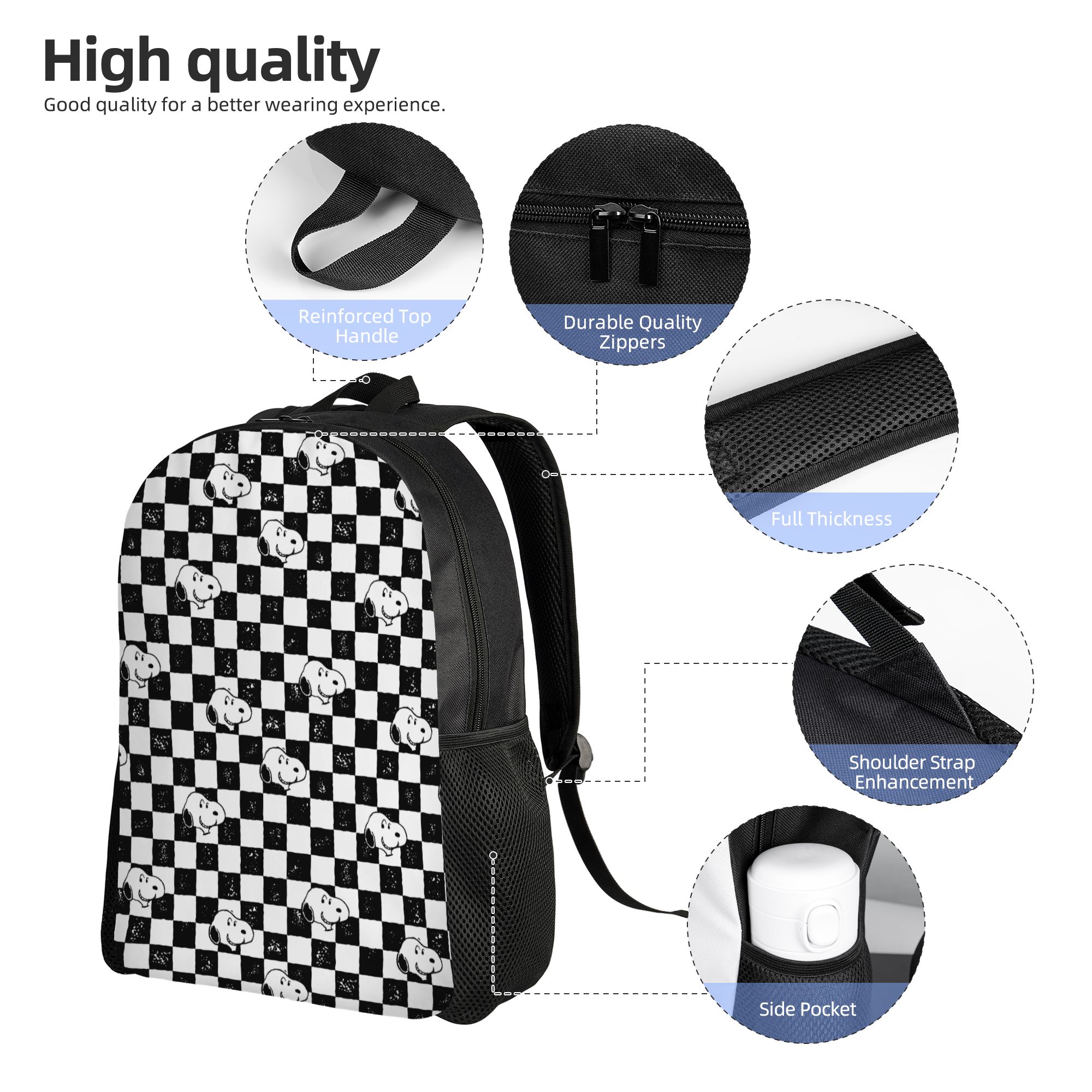 Snoopy Checkered Flag Fashion  - Laptop Accessories Bag For Men recension och pris