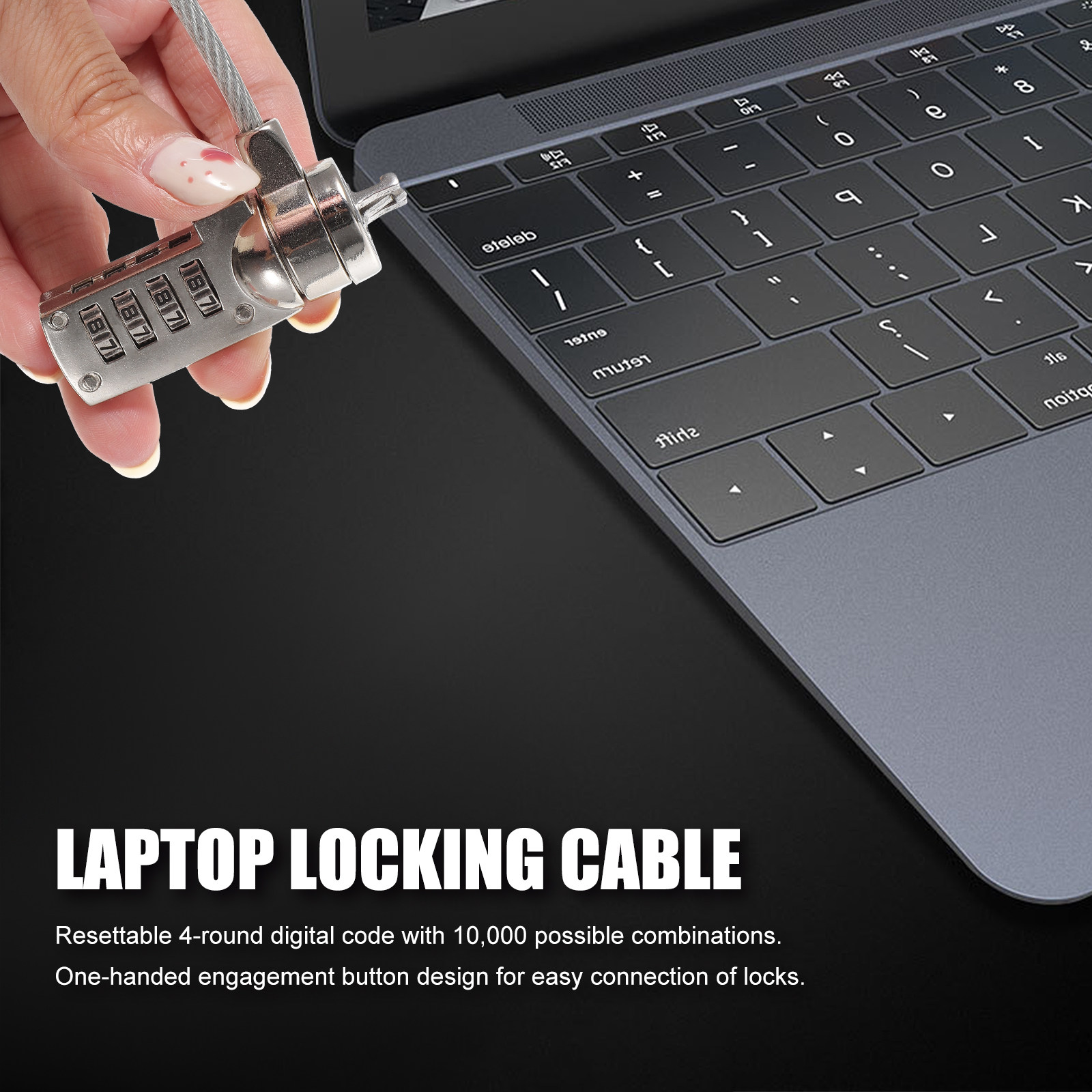 Laptop Locking Cable 1.8m Zinc - Laptop Lock Cable recension och pris
