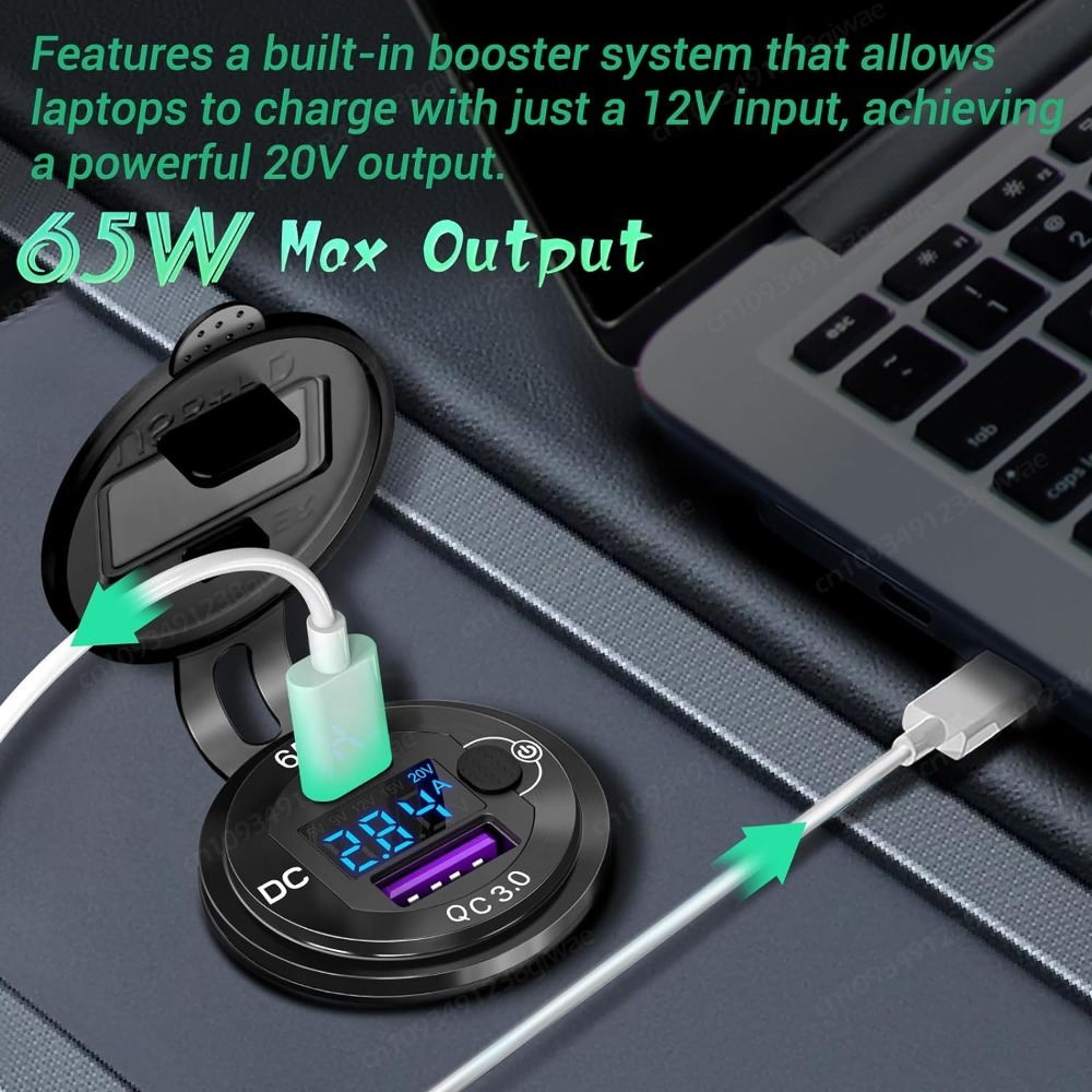 12V USB Outlet Aluminum Laptop - Laptop Lock Cable recension och pris